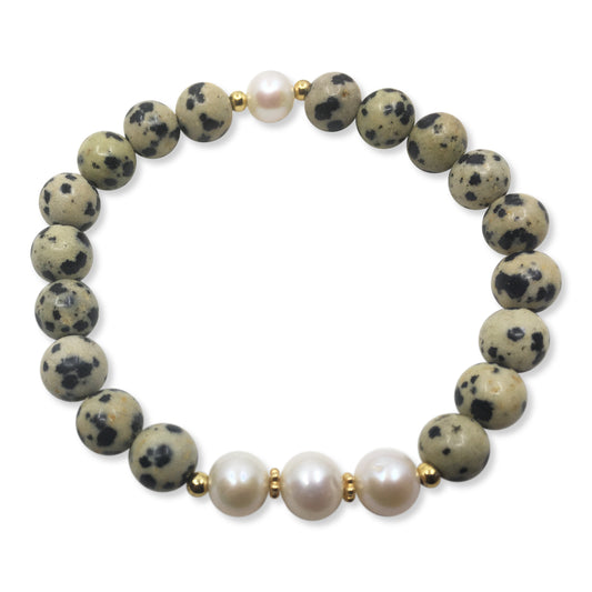 leopard print  jewellery, leopard bracelet, pearl and dalmatian jasper bracelet, crystal bracelet, gift for her, gift for him, gift for wife, gift for mother, gift idea