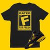 Air jordan 4 thunder matching outfit black tee with gamer rating on front