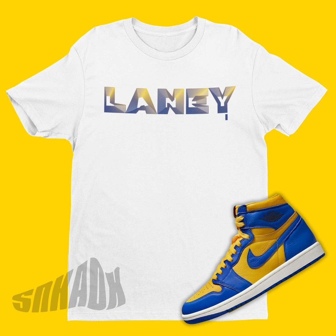 Air Jordan 1 Reverse Laney Sneaker Matching Tee Shirt Laney 3D Outfit ...