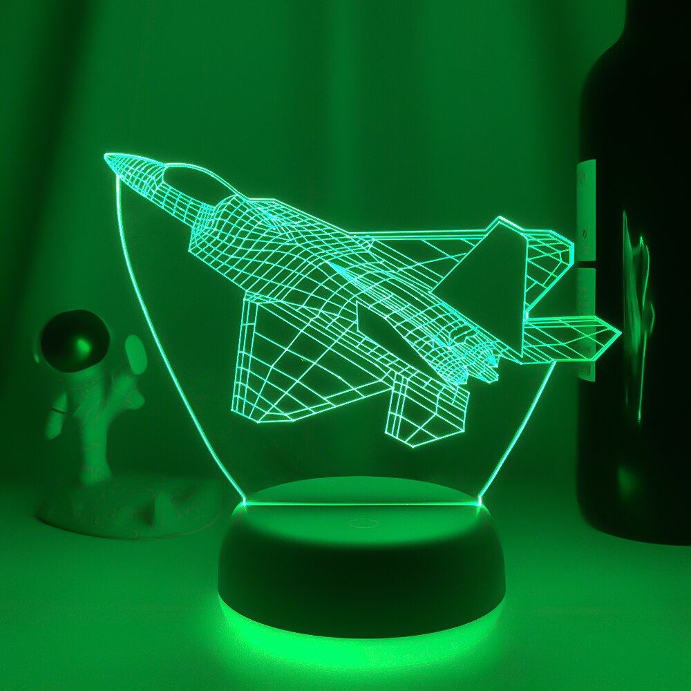 hardop Productief gesprek 3D Straaljager Illusie Lamp | incl. 7 Kleuren Modus! – Rosela Amsterdam