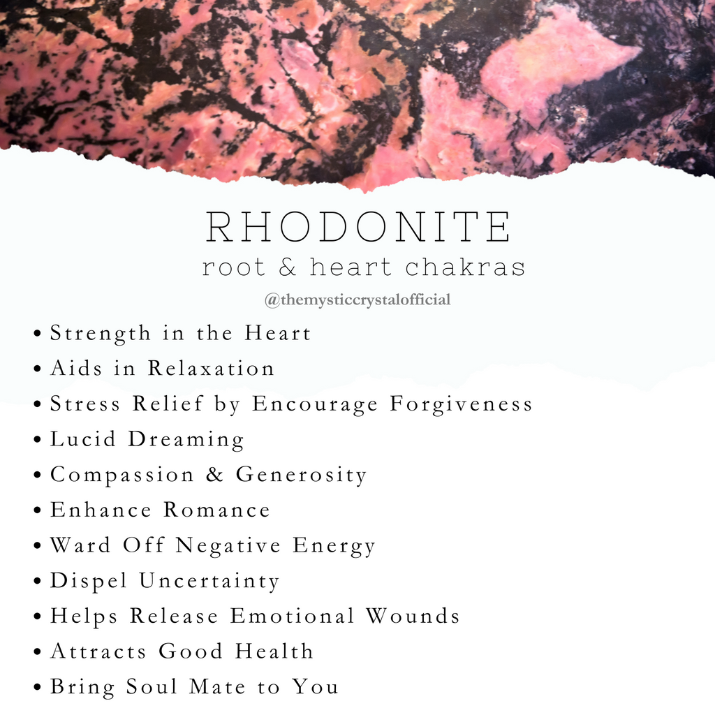 Rhodonite crystal meanings, properties, and so much more. Zodiac sign, planets, and healing abilities