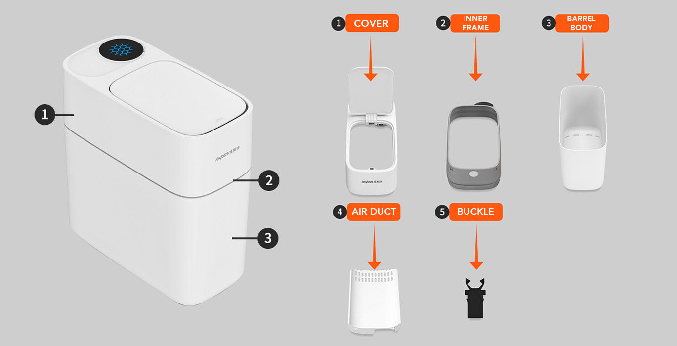 Joybos® 10L Automatic Adsorption Design Trash Can 13