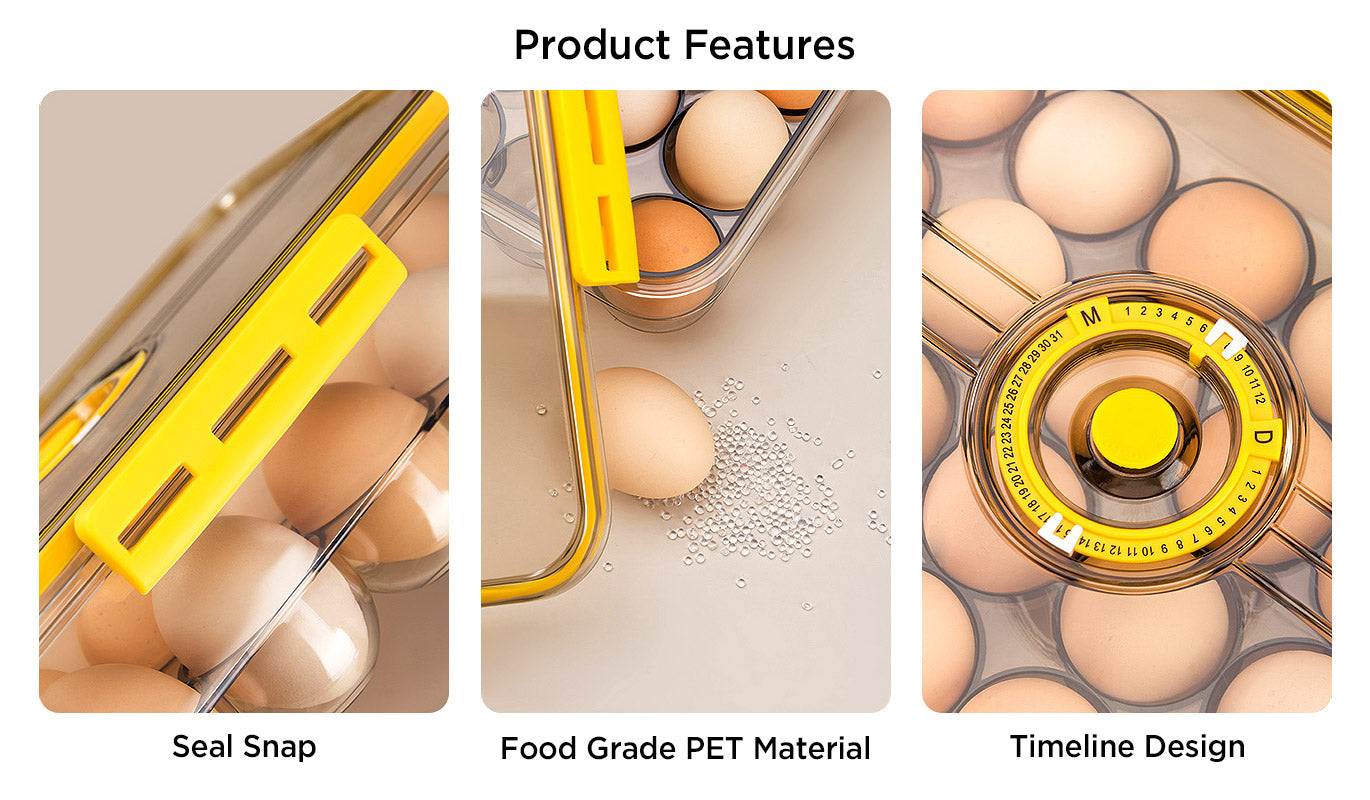 Joybos® Smart Eggs Container for Refrigerator with Date Reminder 11