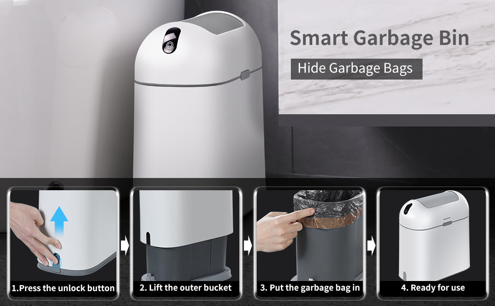 Joybos® Spaceman Smart Sensor Trash Can with Butterfly lid 58