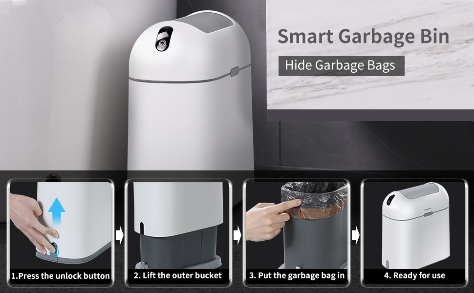 Joybos® Spaceman Smart Sensor Trash Can with Butterfly lid 12