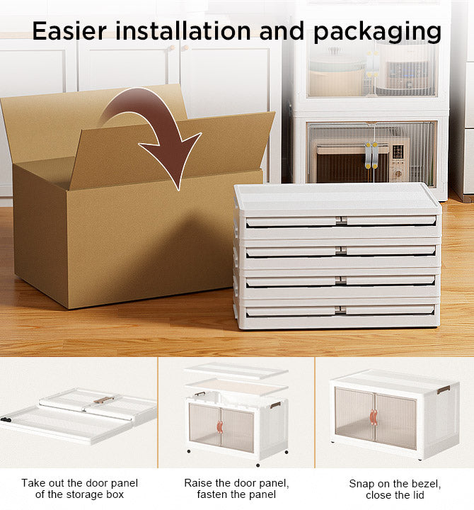 Joybos® Stackable Storage Bins with Lids and Doors