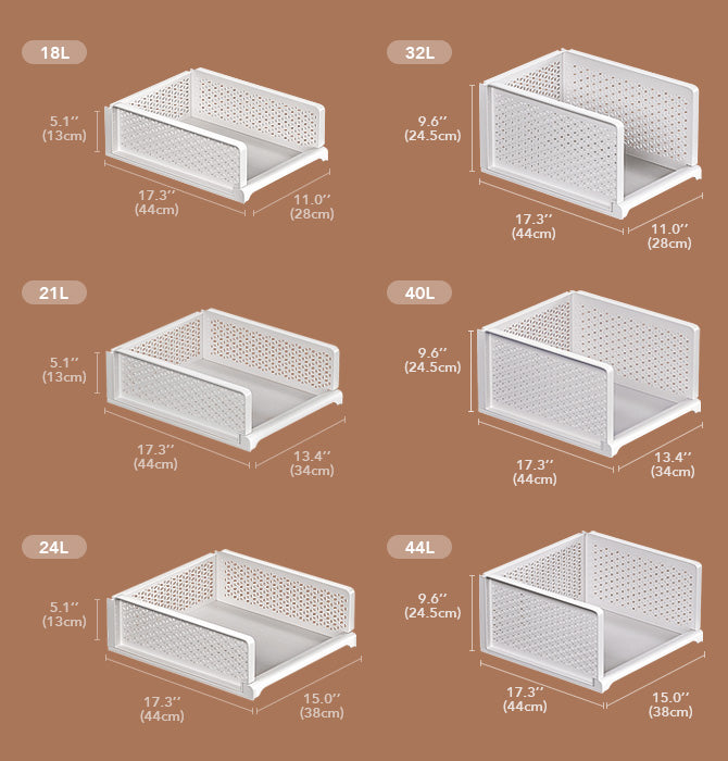 Joybos®Boîte de Stockage de Vêtement Blanche Empilable pour