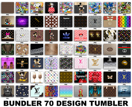 Logo Fashion Tumbler Wrap , Gucci, Louis Vuitton, Chanel, Coach,Dior,  Skinny Tumbler 84