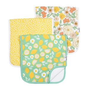 Copper Pearl Lemon Burp Cloth Set (3-pack) - Crane Clothing Company 