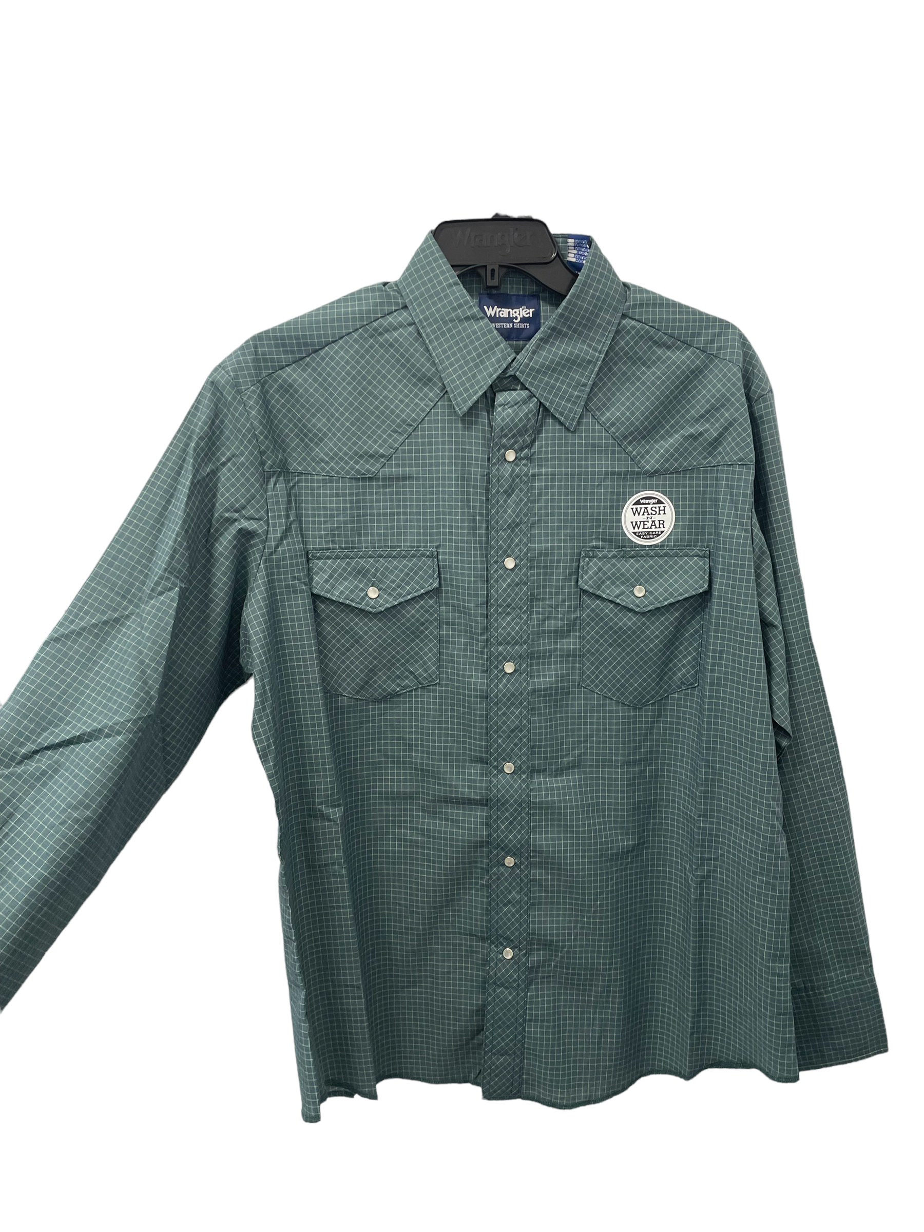 Wrangler Green Square Sport Western Snap Shirt – Crane Clothing Company