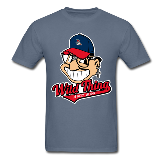 WILD THING RICKY VAUGHN CARTOON BASEBALL SHIRT