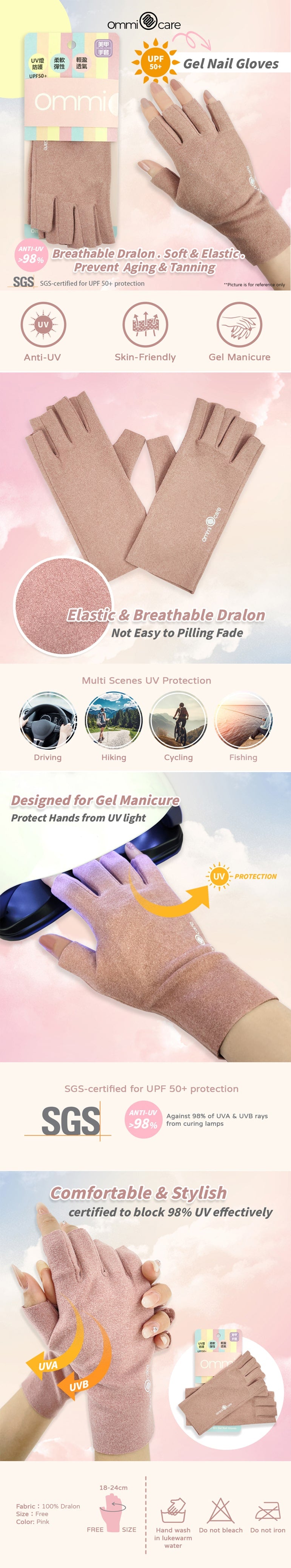 OmmiCare UV Protection Gel Nail Gloves: Your Essential Accessory for Manicure and Outdoor Activities