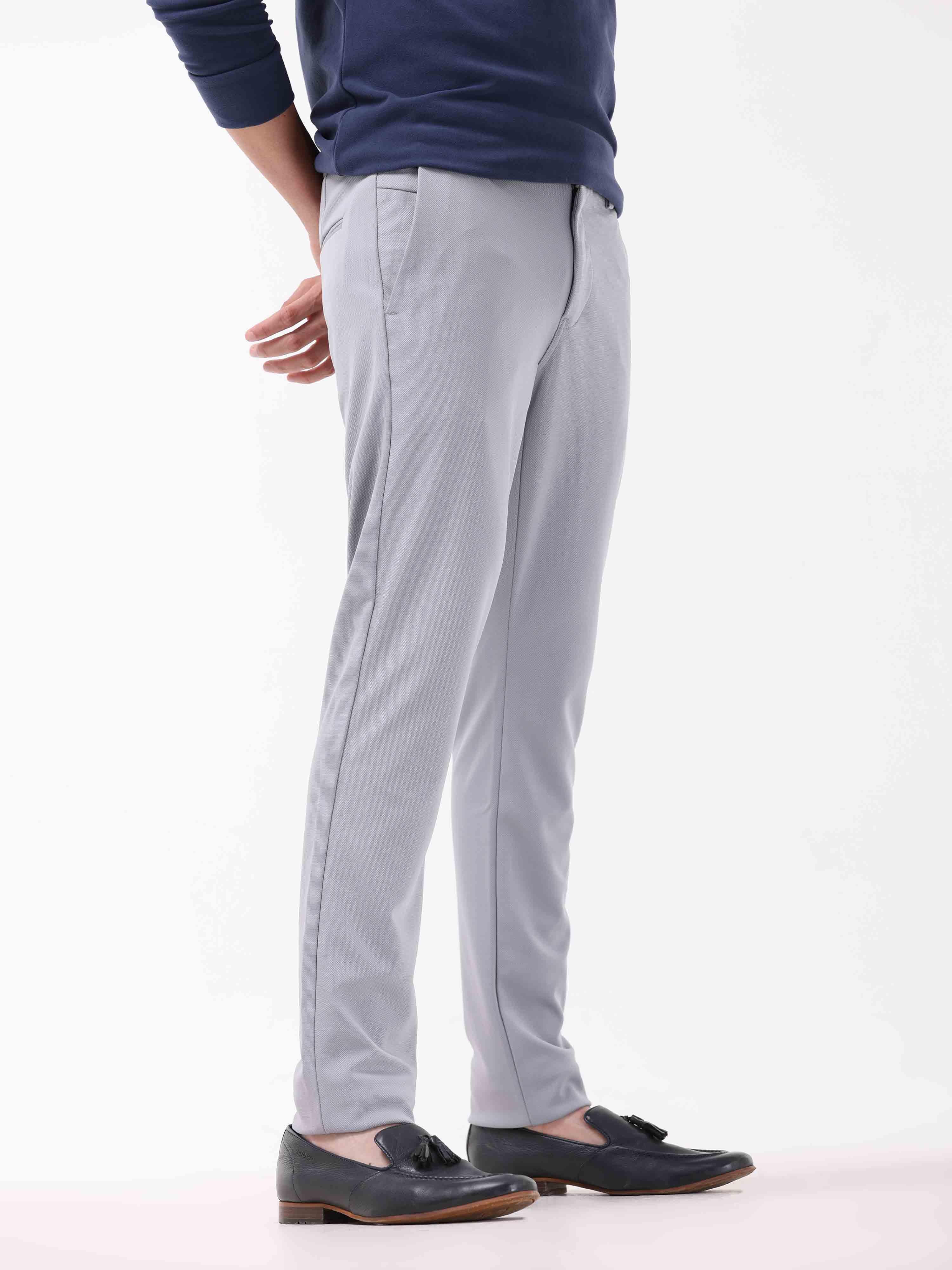 Buy Latest Navy Stretchable formal Trousers for Men Online