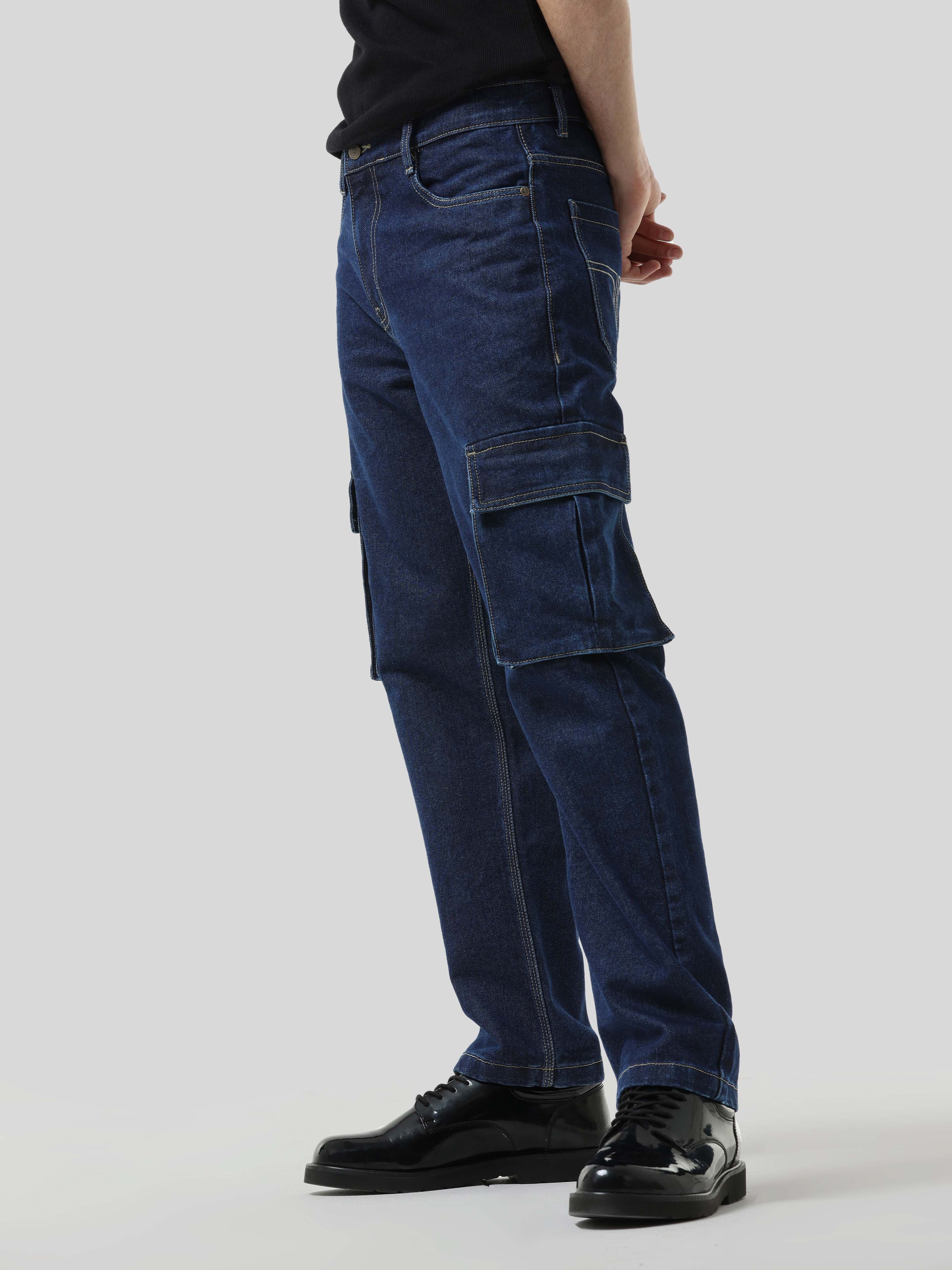 Shop Trendy Nile Blue Cargo Denim Jeans for Men Online