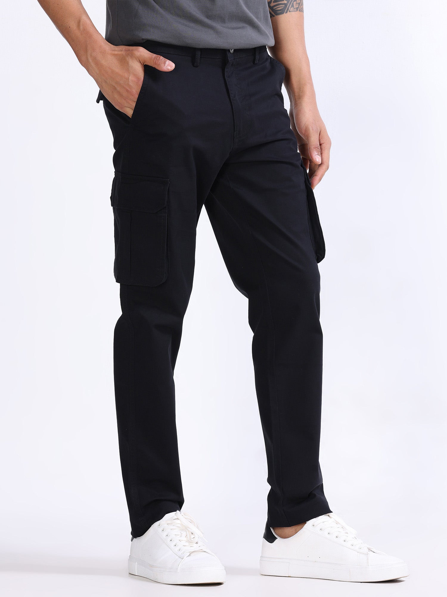 Black Cargo Slim Fit Pants | Men's Streetwear Pants | Monocloth – Monocloth