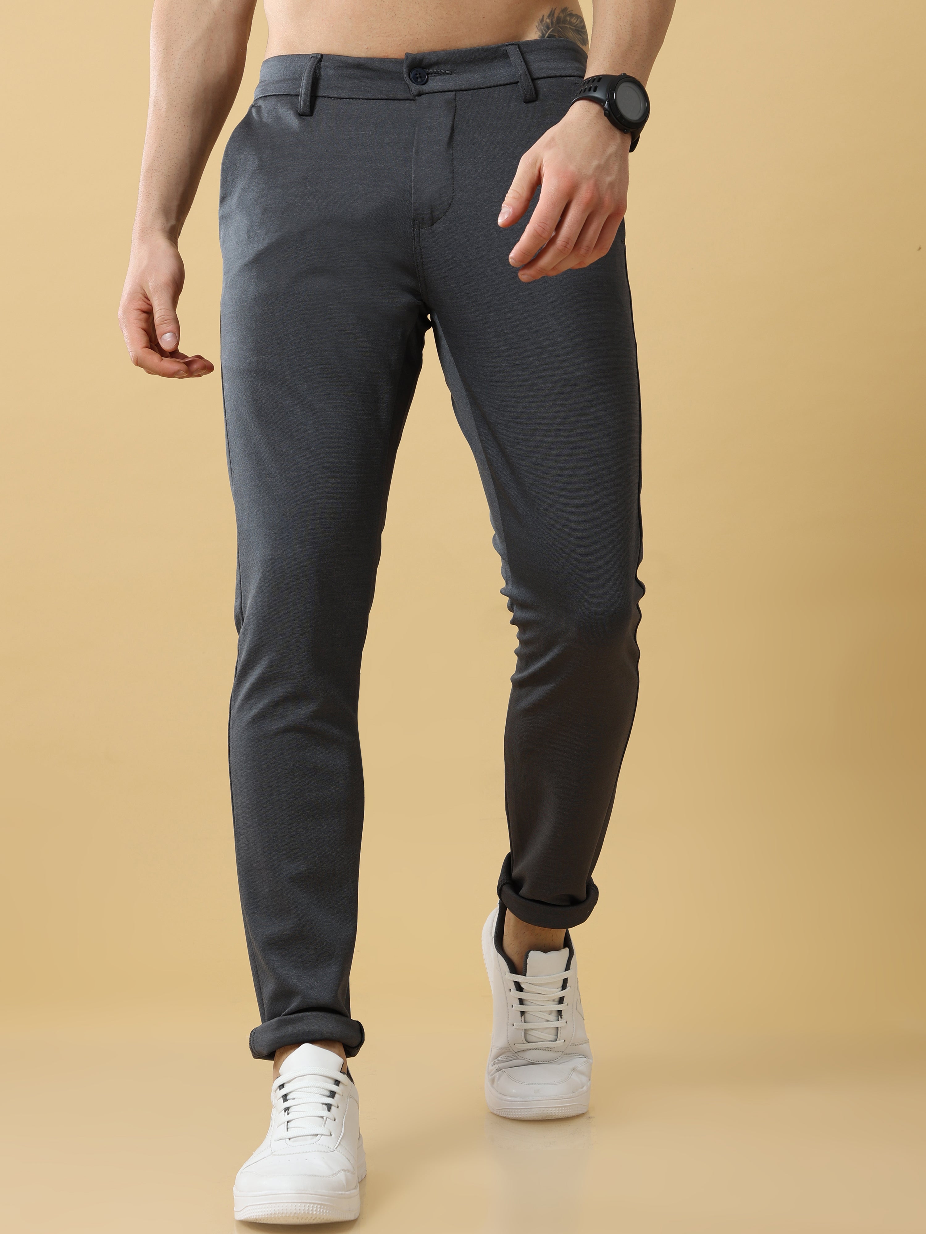 Buy Men's Dark Navy Power Stretch Pants Online In India