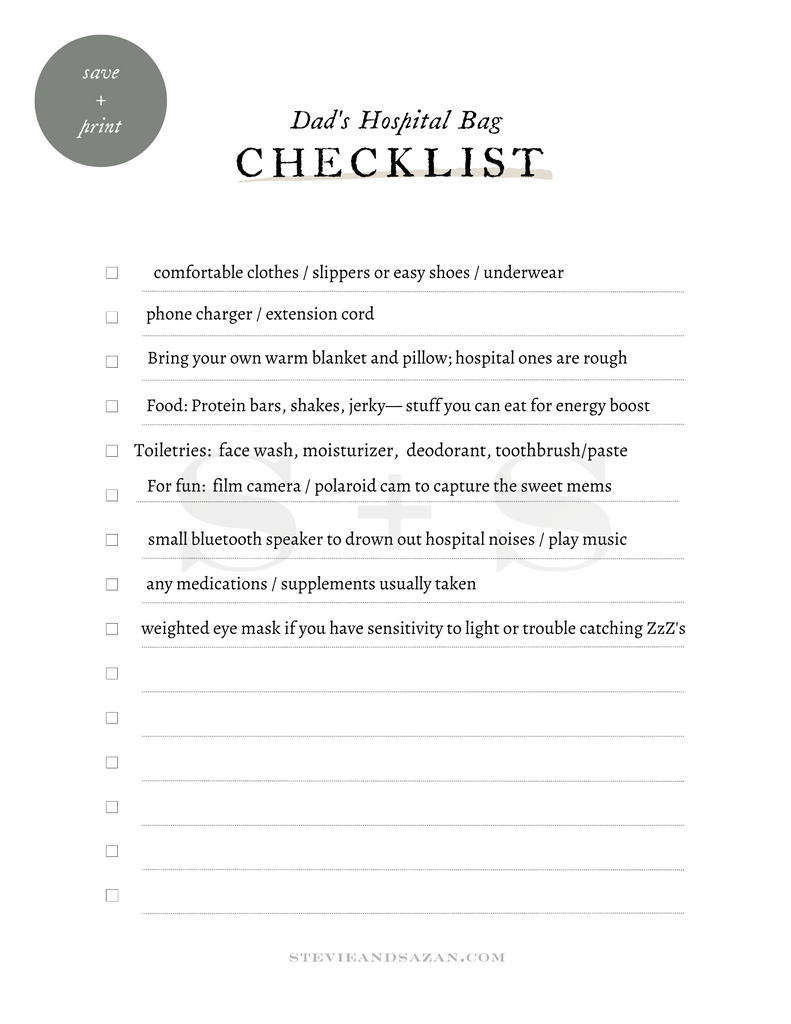 Hospital Bag Essentials Checklist