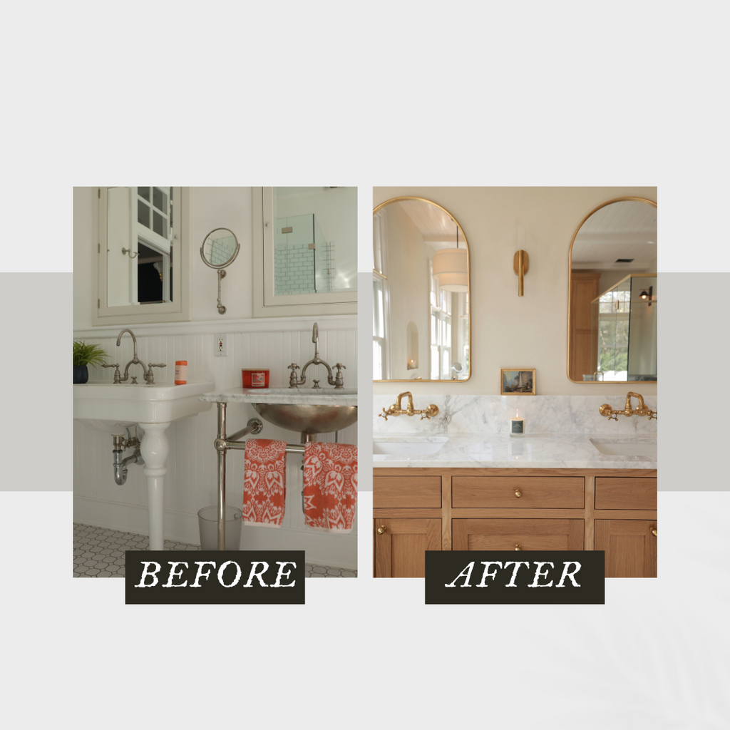 bathroom transformations, stevie and sazan home, austin homes, soleil floors, home inspired