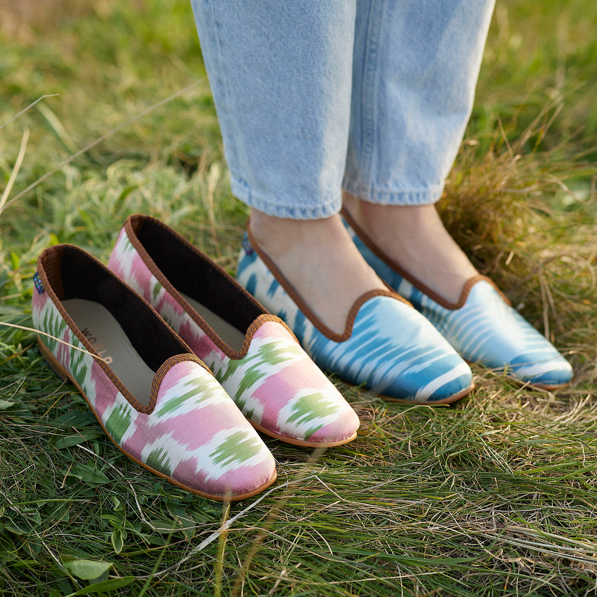 Ikat silk shoes