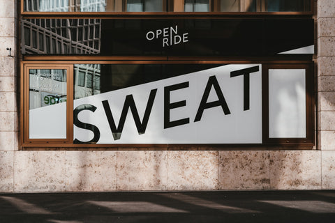 Sweat sign for cyclist