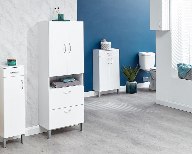 Premium Moritz High Gloss White Bathroom Furniture Range