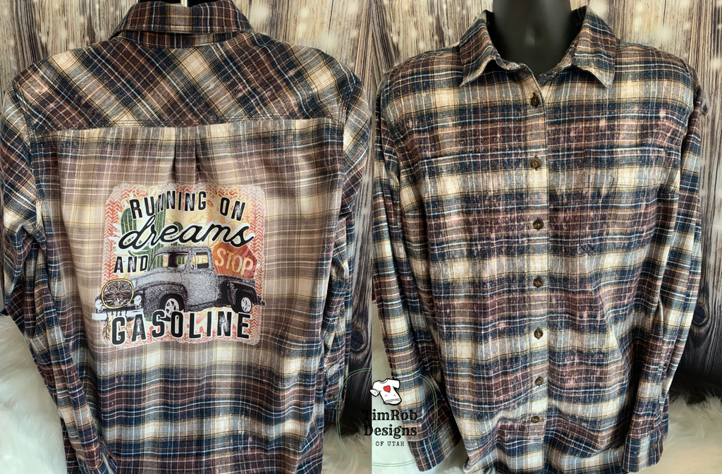 Shop The La Dodgers Bleached Flannel Shirt | Smile & Soul Threads XLarge