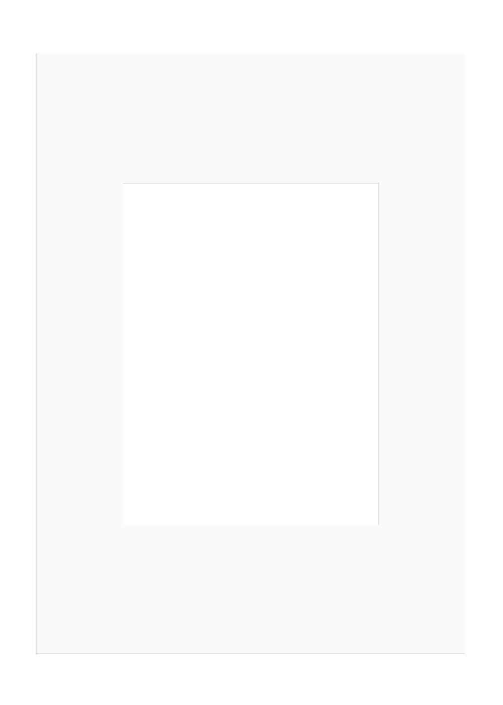 Passe-partout XL Blanc (noyau blanc) 40x50 cm (20x28,7 - A4)