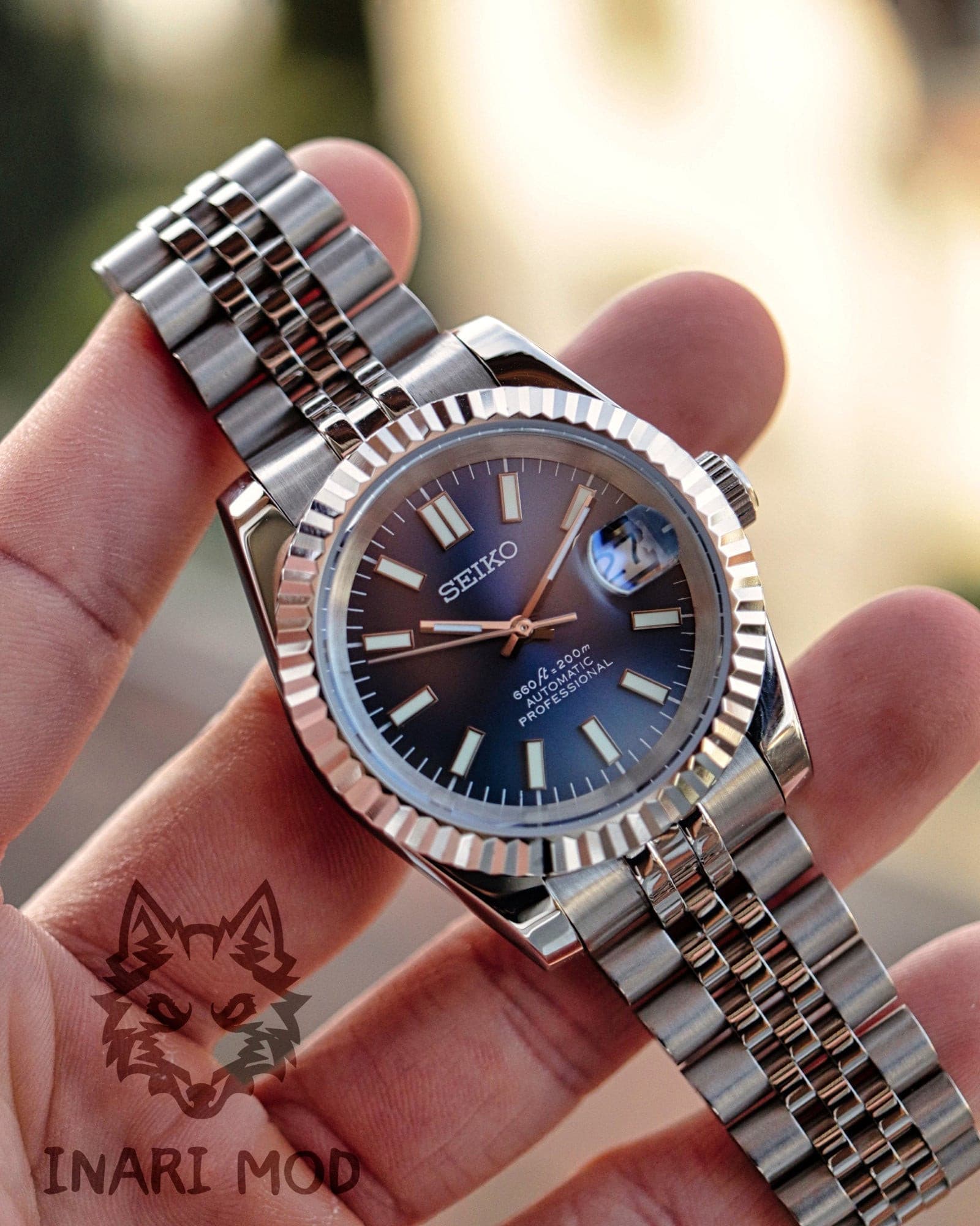 Seiko Mod Datejust blue – Inarimod