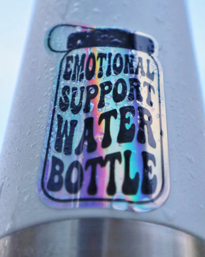 Emotional Support Water Bottle: Beige Tumbler Sticker for Sale by  MadeByAyla