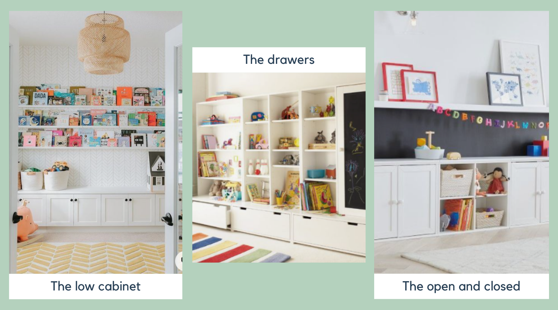 inspiration for storing your kids' toys in cabinets