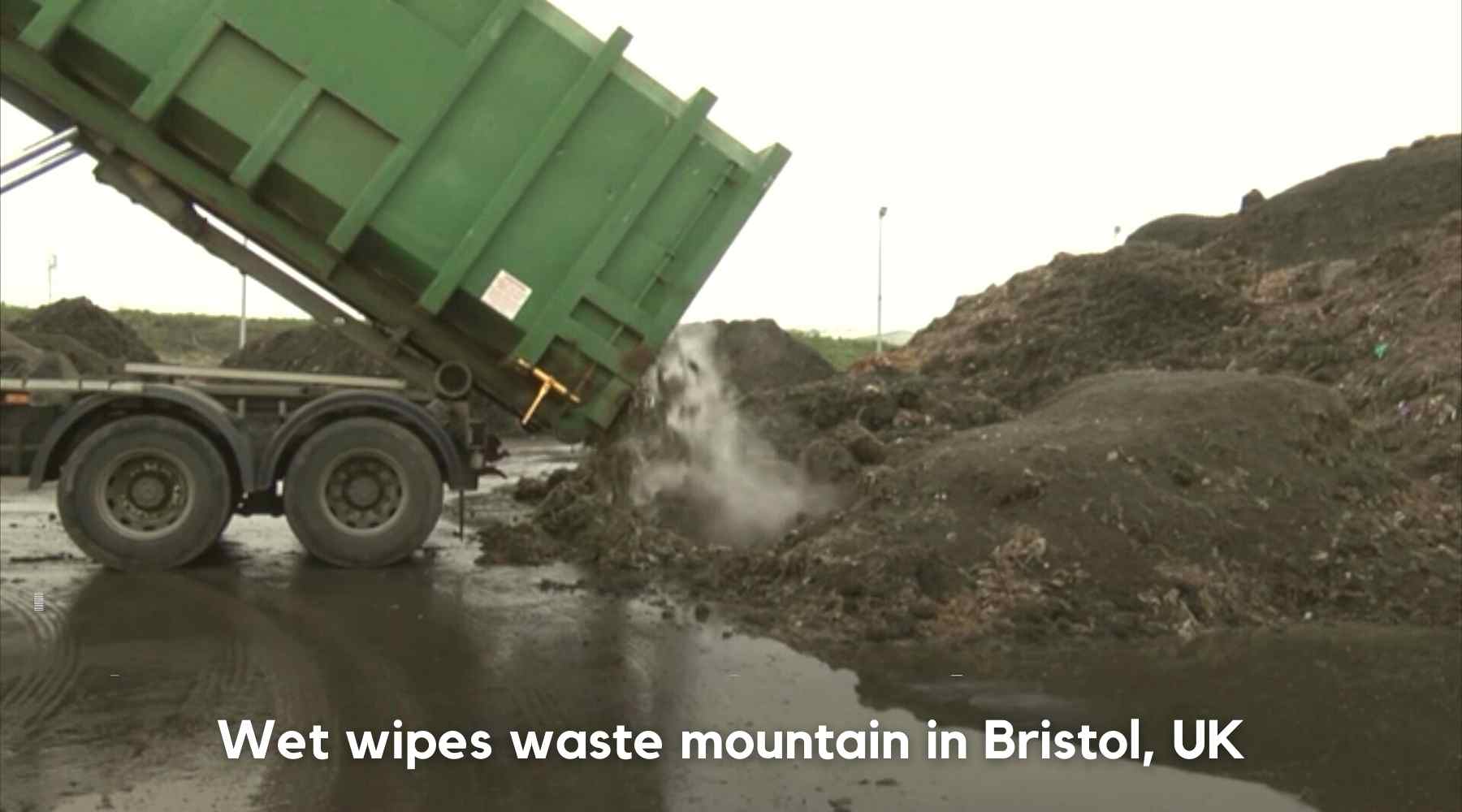 wet wipes waste mountain in bristol uk