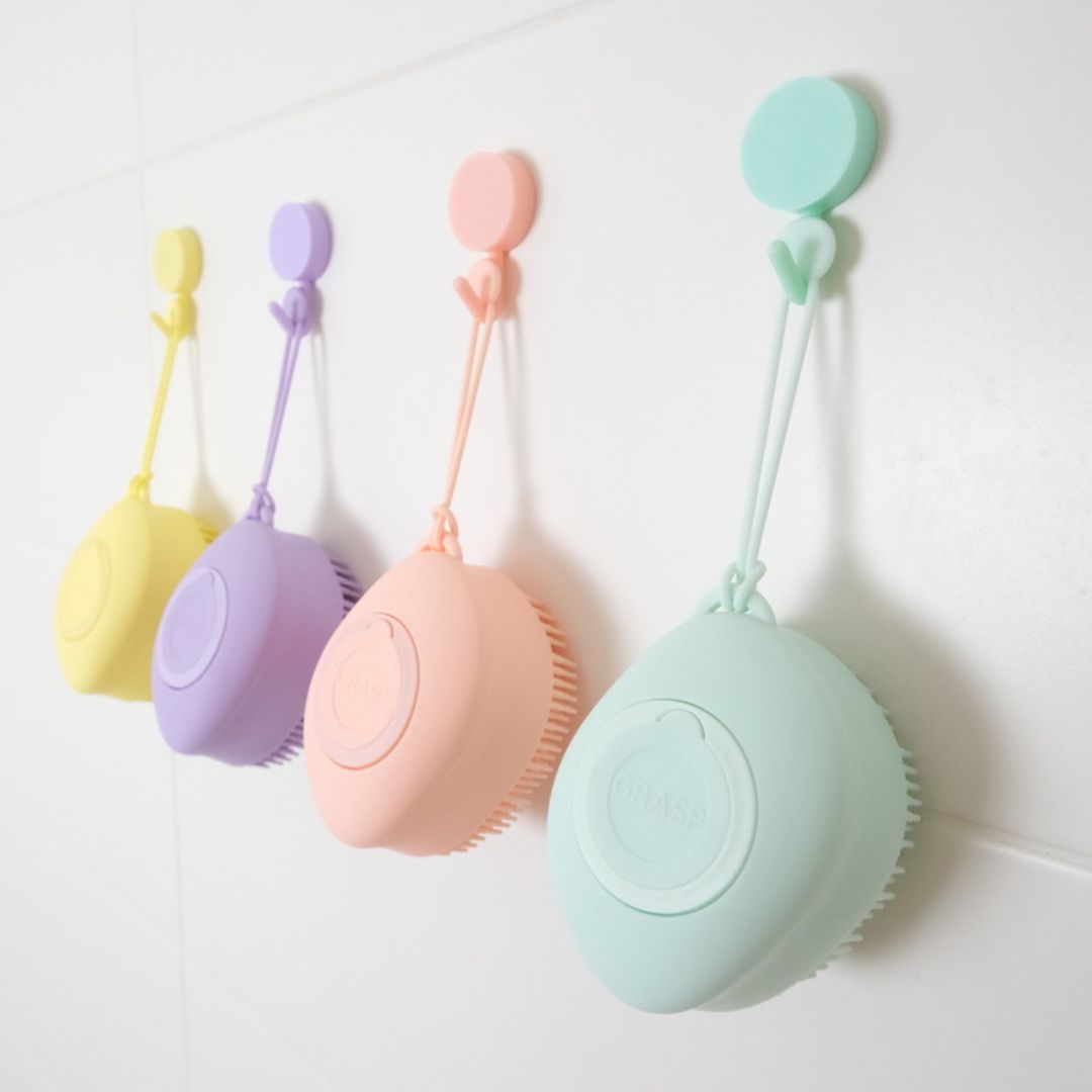 pebbl bath time cleansing brush comes in four beautiful colours for every bathroom