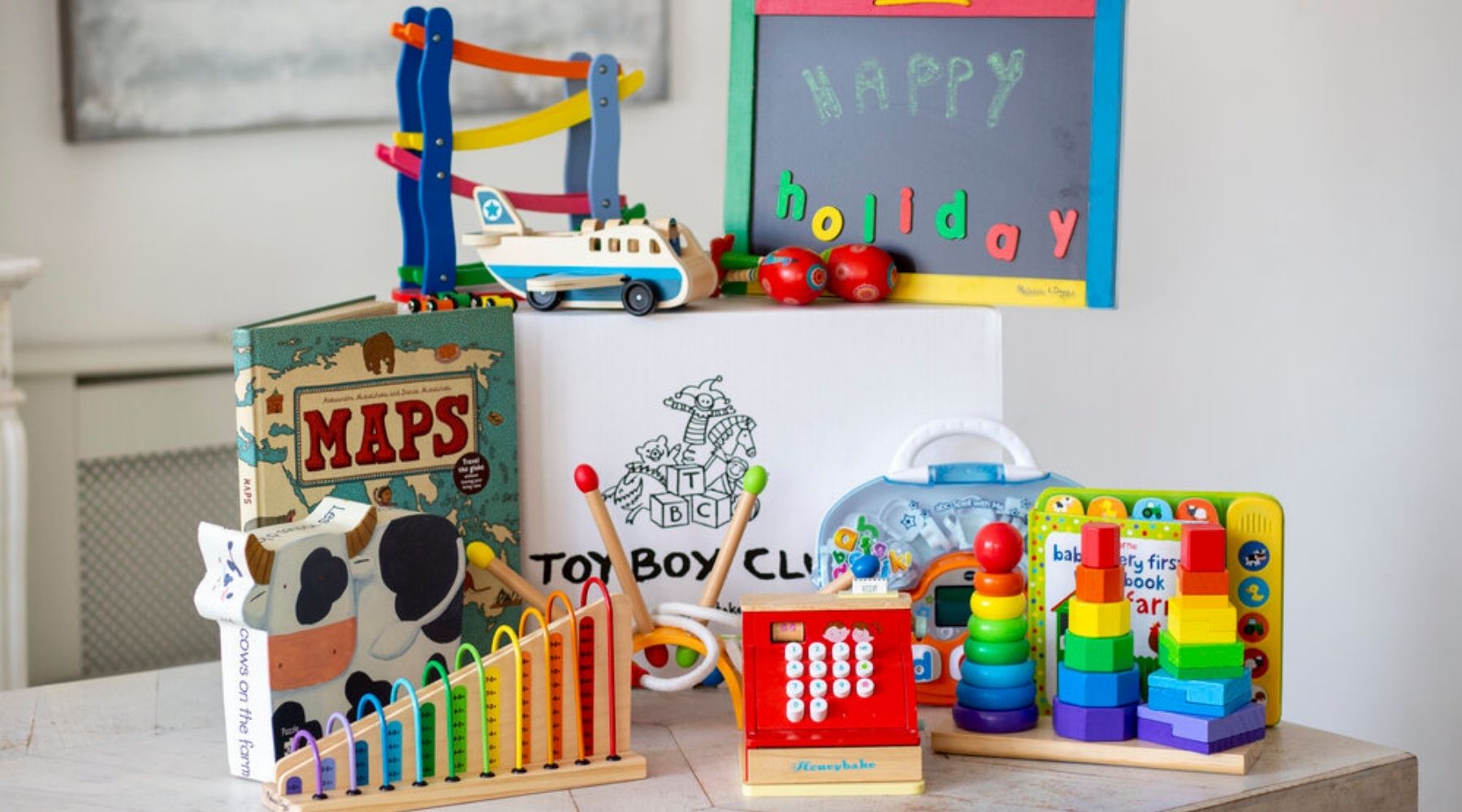 monthly toy box subscription with age appropriate toys to hire for kids of all ages.