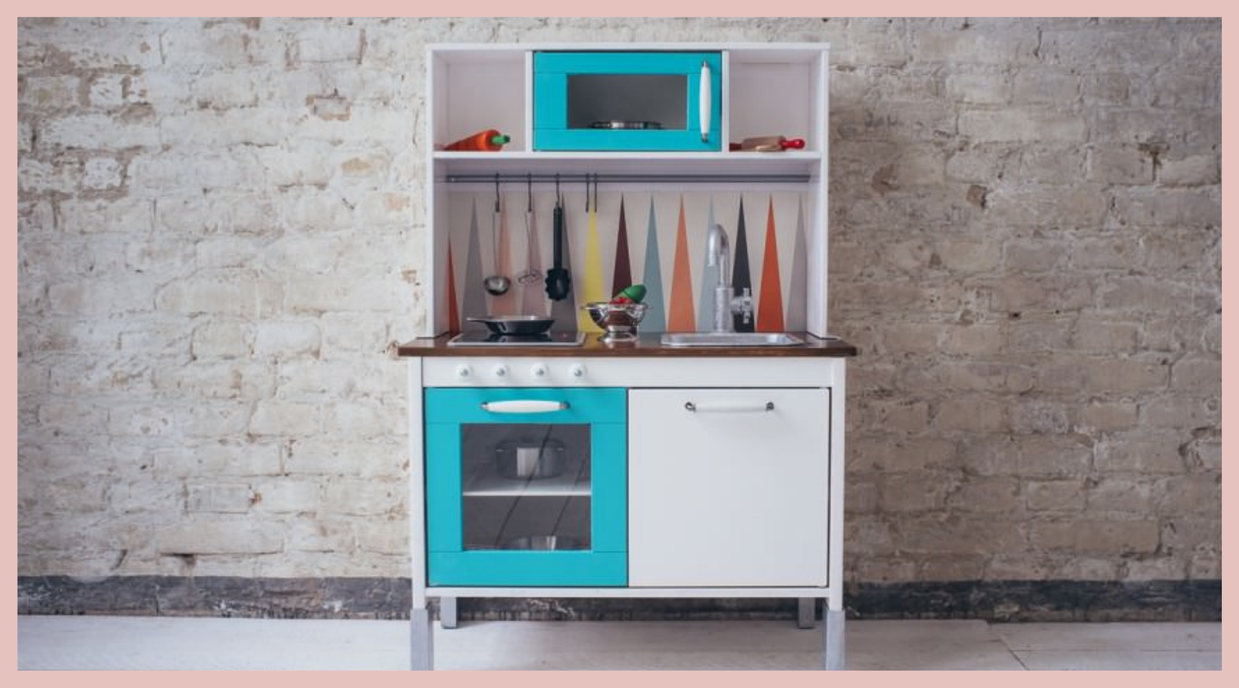 storing your kids toys in their toy kitchen