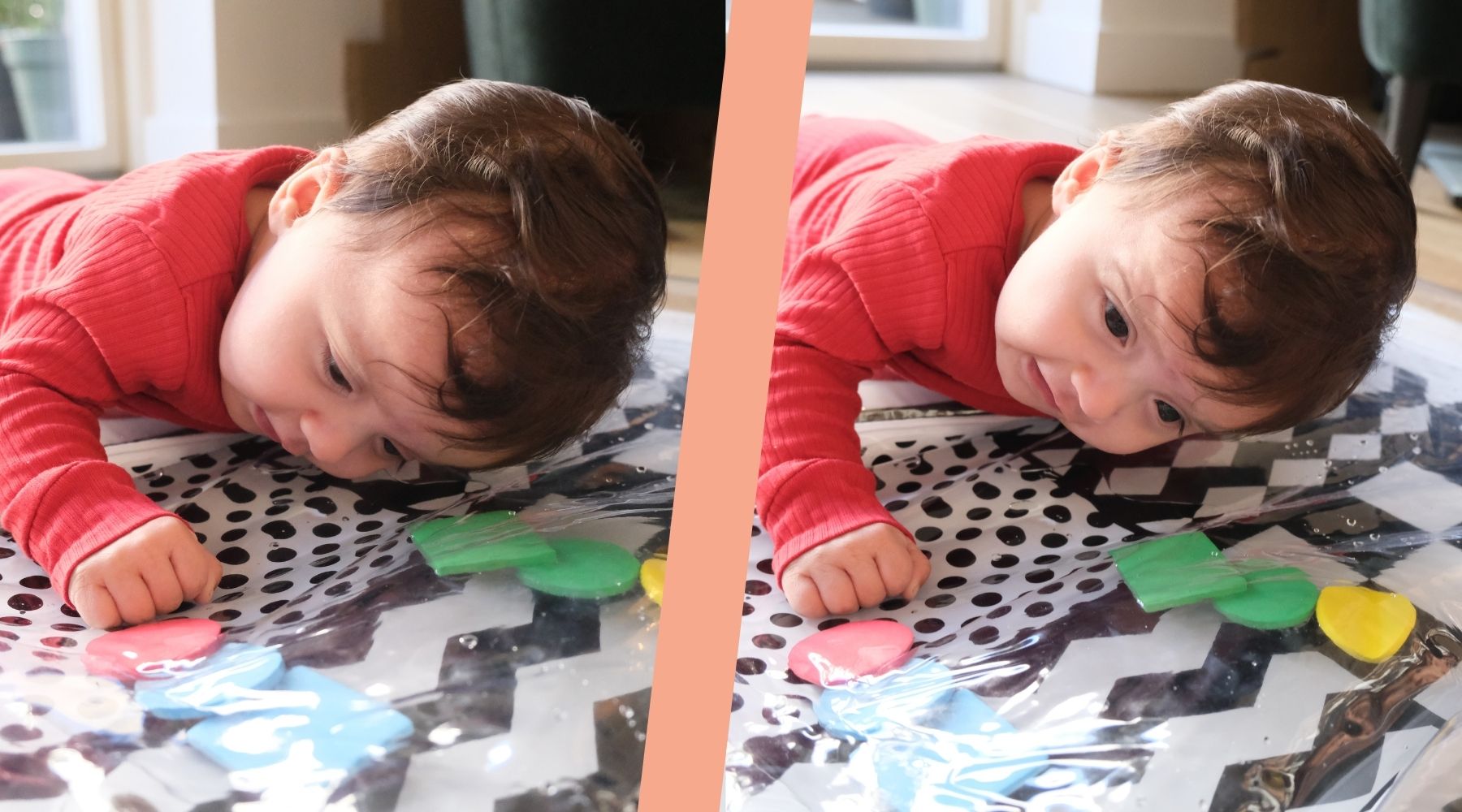 heads up tummy time inflatable water play mat helps babies develop reach roll and learn to crawl