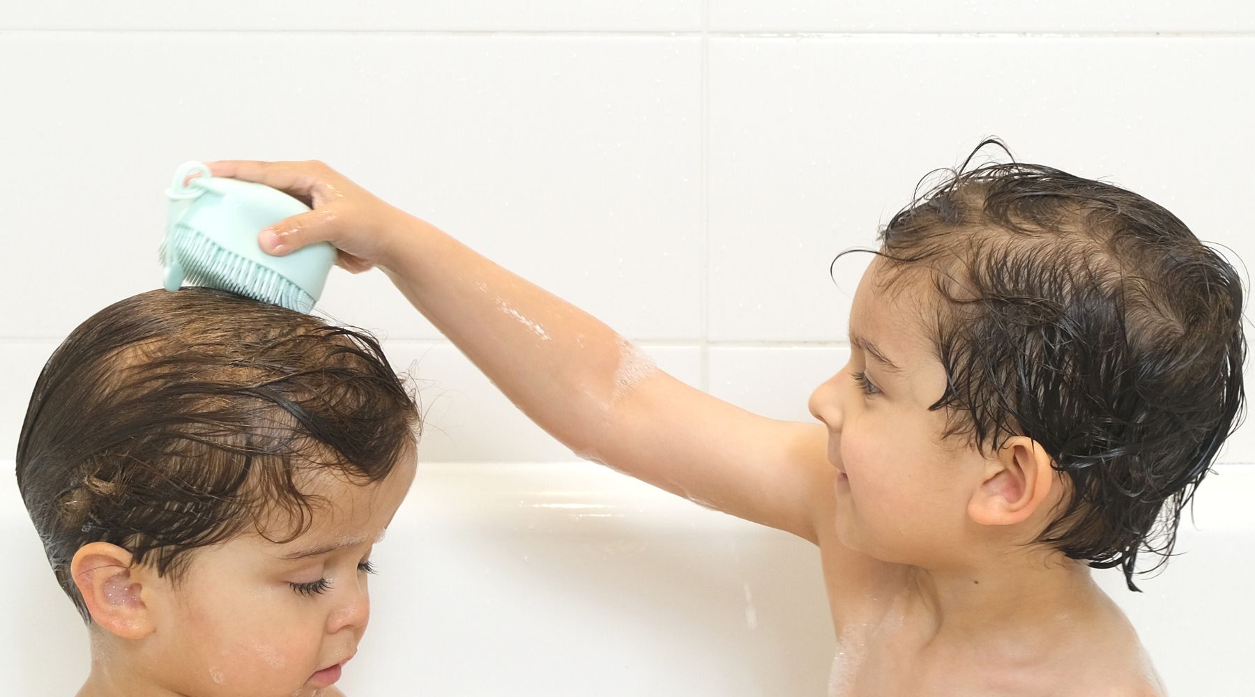 gentle cleansing with a silicone cleansing brush is a natural remedy for cradle cap