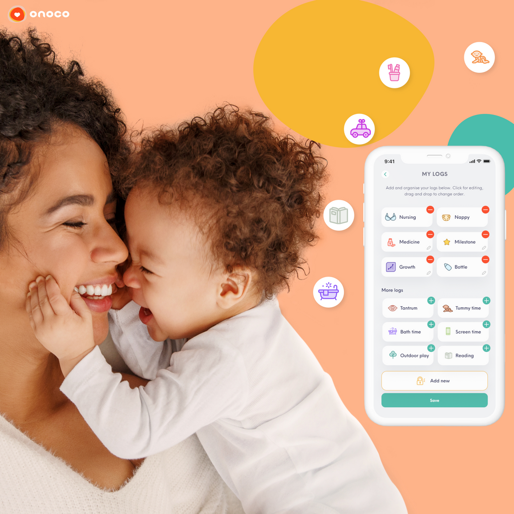 Onoco helps keep track of baby's schedules and milestones