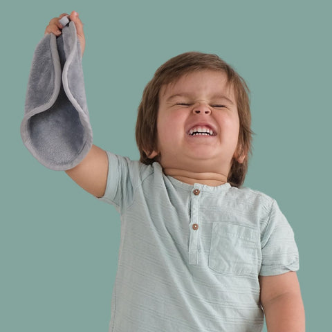 mushi cloths are easy to use at home and on the go to make light work of messy faces and hands