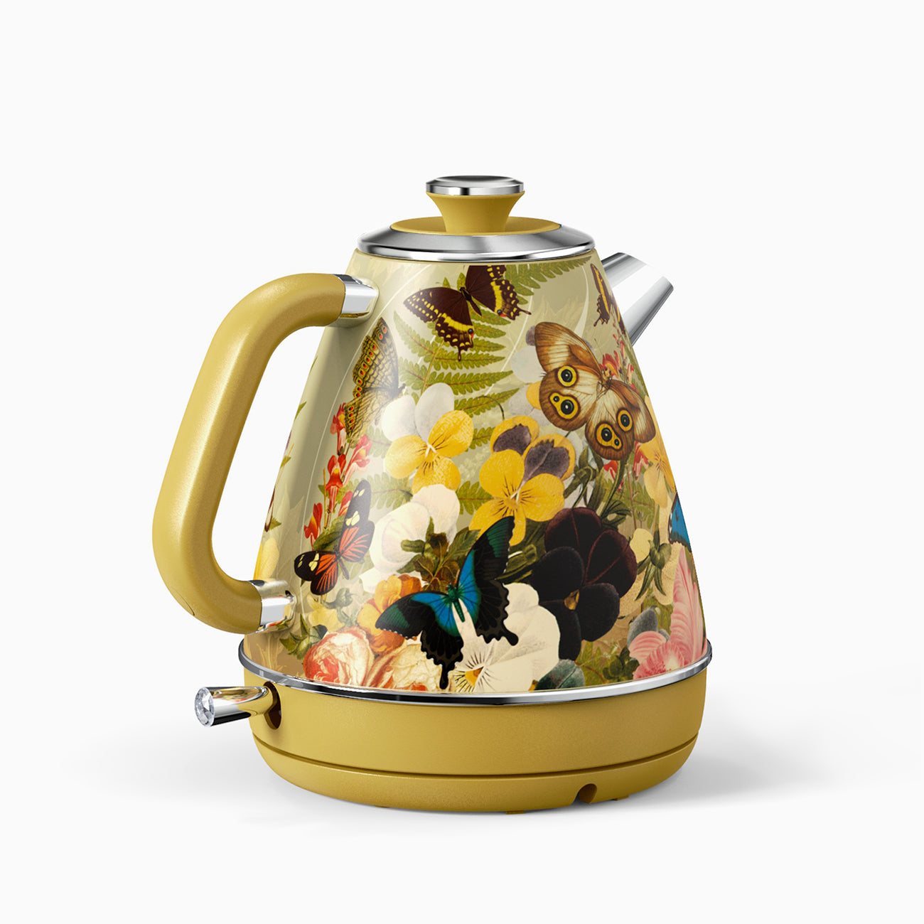 Hazel Quinn Retro Electric Kettle All Stainless Steel BPA free Printed  Yellow
