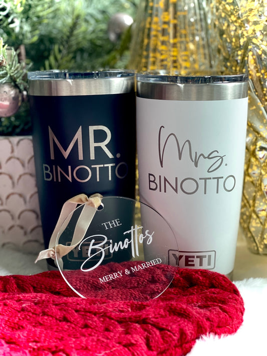 Mr. & Mrs. Engraved YETI Set