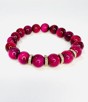 Pink Tiger Eye Bracelet - MrsFeFeDesigns LLC