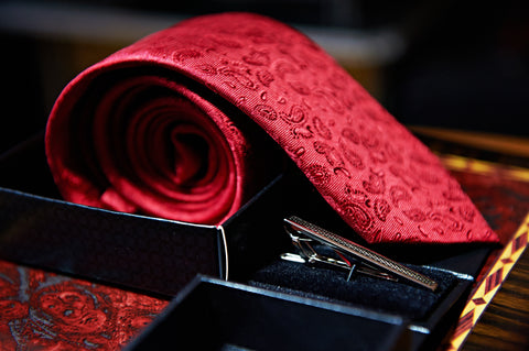 Rolled Red Necktie