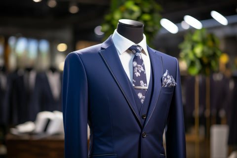Blue Suit with Blue Floral necktie