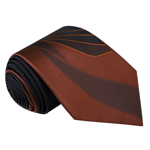 Brown Abstract Necktie