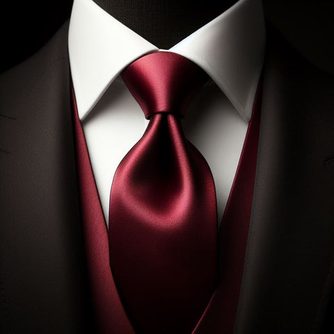 Red Necktie with Dimple