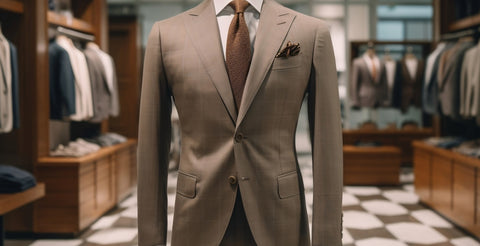 Light Brown Suit with Brown Necktie