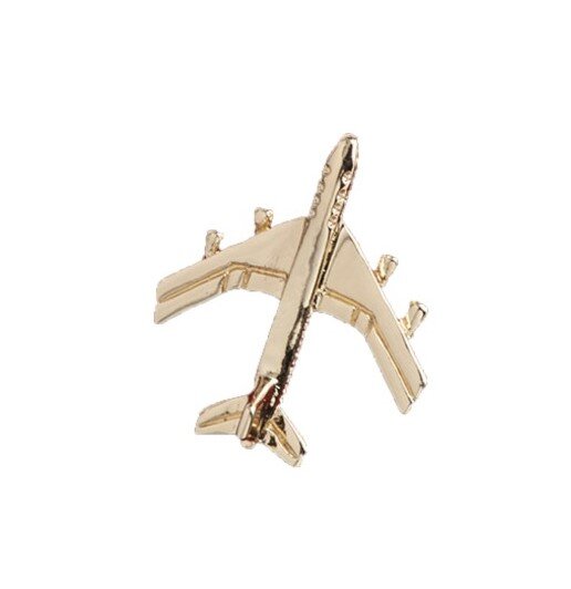 A Gold Airplane Shaped Lapel Pin||Gold