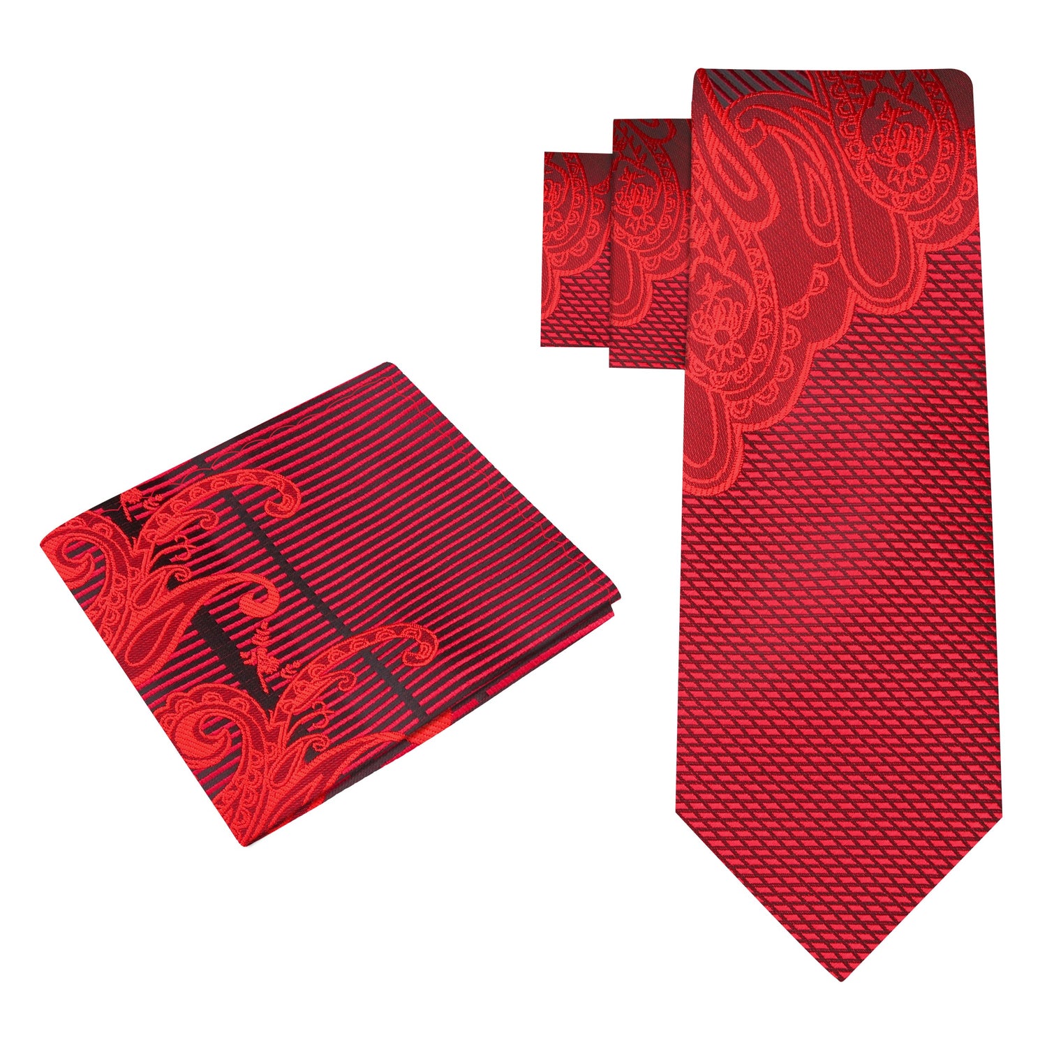 Alt View: Coach PRIME Deion Sanders Shades of Red Paisley Tie and Pocket Square