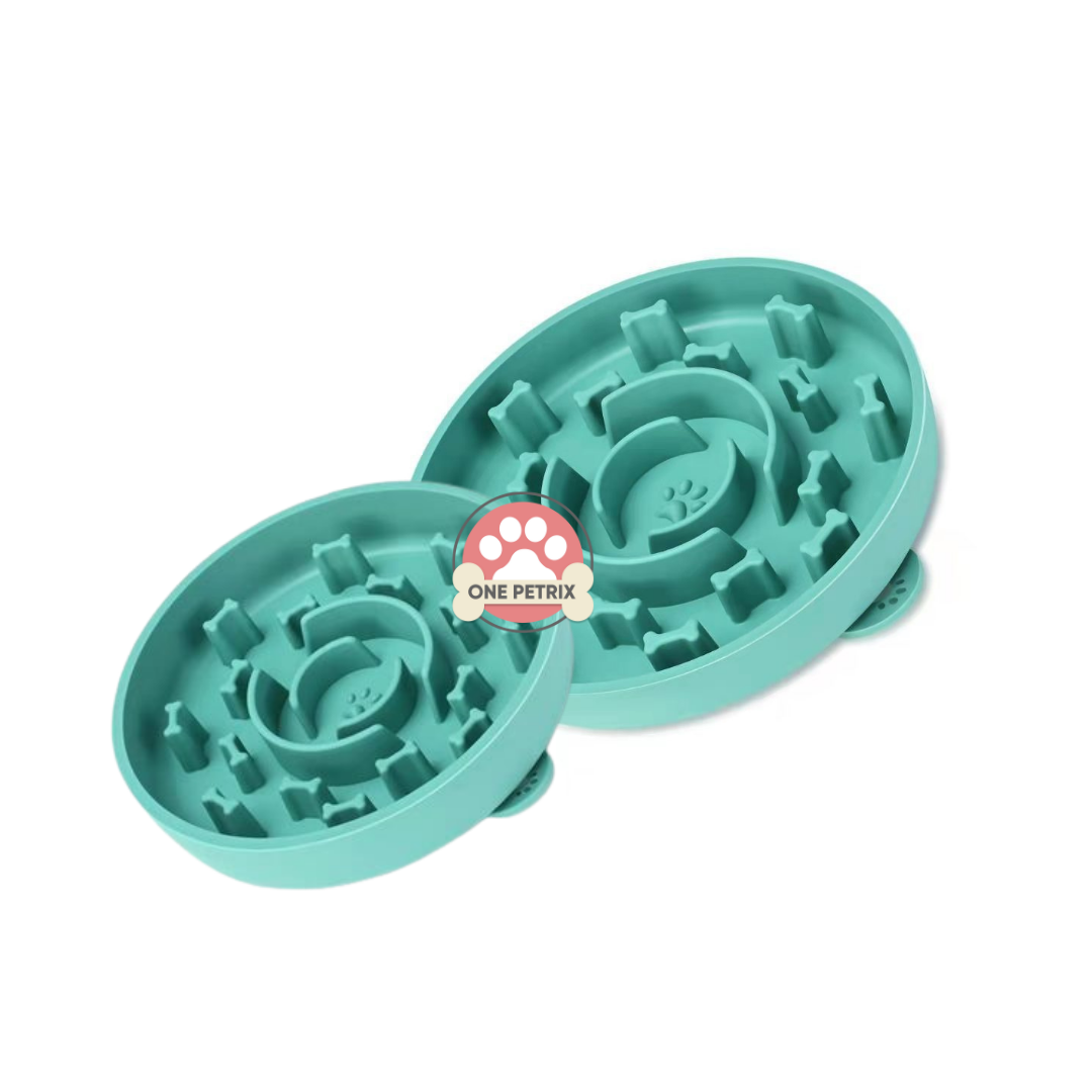 Frisco Silicone Slow Feeder Mat with Stainless Steel Bowl, Teal, 1.75 Cups