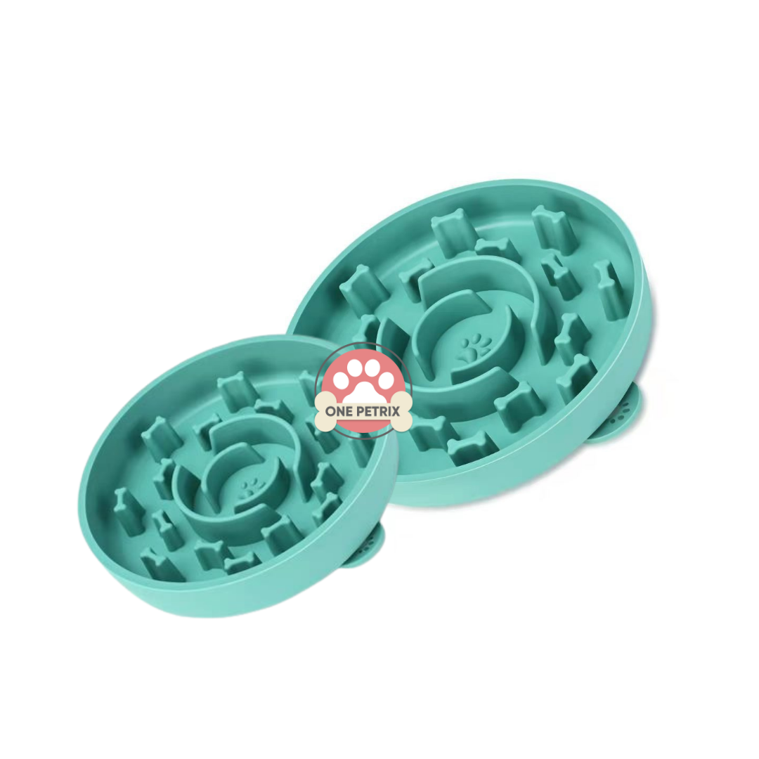 ETERSTARLY Silicone Slow Feeder Dog Bowls with Bottom Suction Cup